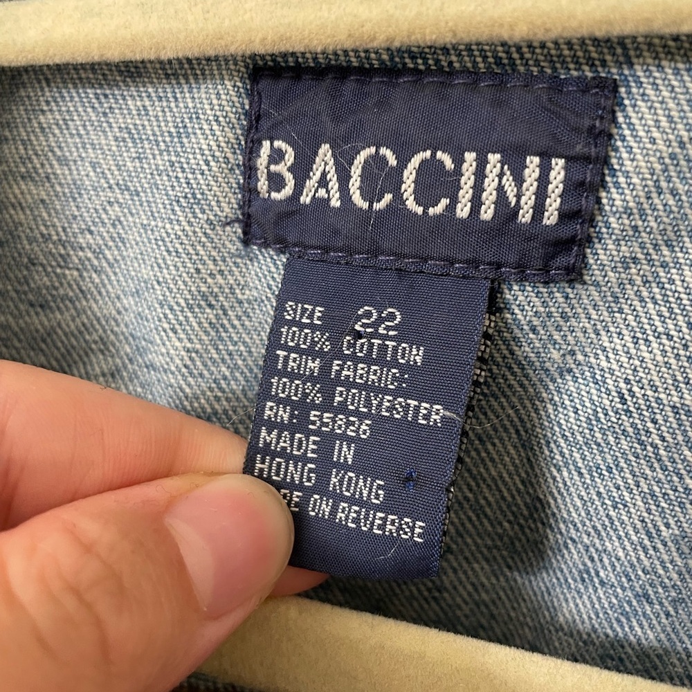 Baccini Cow Print Denim Jean Jacket with Button Closure Size 22 Vintage - Picture 8 of 9